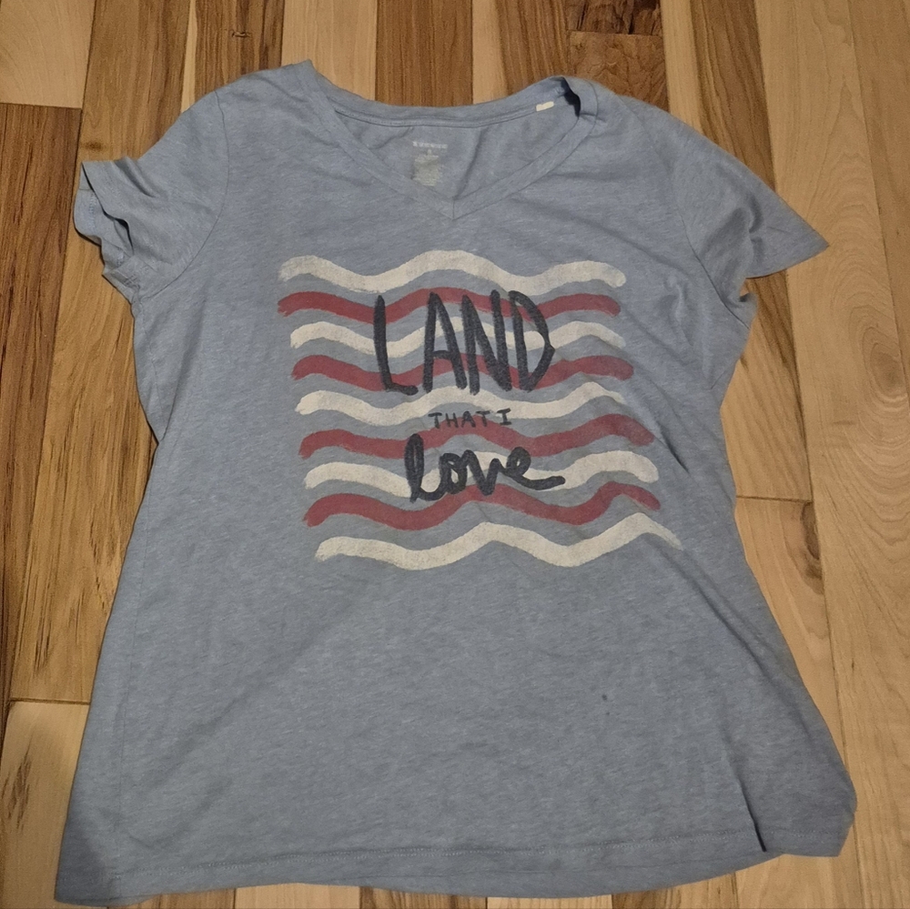 J. Crew Blue Graphic Tee Size S Women.